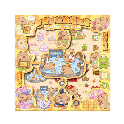 100 pcs Capybara Theme PET Stickers, Kawaii Sticker – 100 Pet Sticker Sheets, Japanese Style Craft Stickers, Self-Adhesive Sticker’s Set - Needsly
