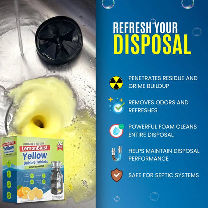 LemonBlast Yellow Bubble Tablets – Odor Eliminator + Blockage Remover