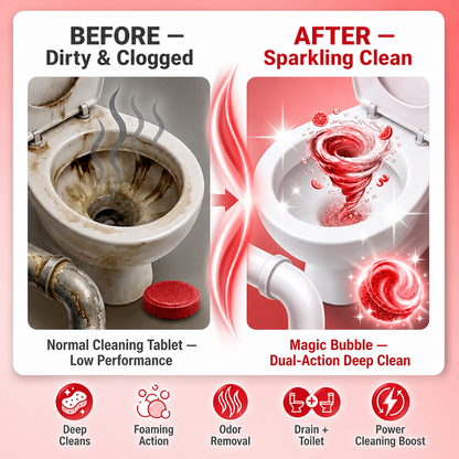 Magic Red Bubble Cleans while removing blockages