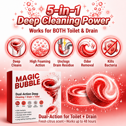 Magic Red Bubble Cleans while removing blockages